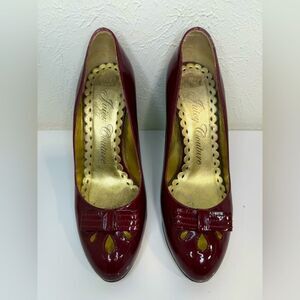Juicy Couture Dark Red Patent Block Heel Pumps US 6 ~4” Heel